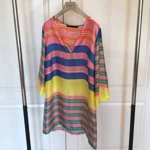 Multi colored beach cover up.